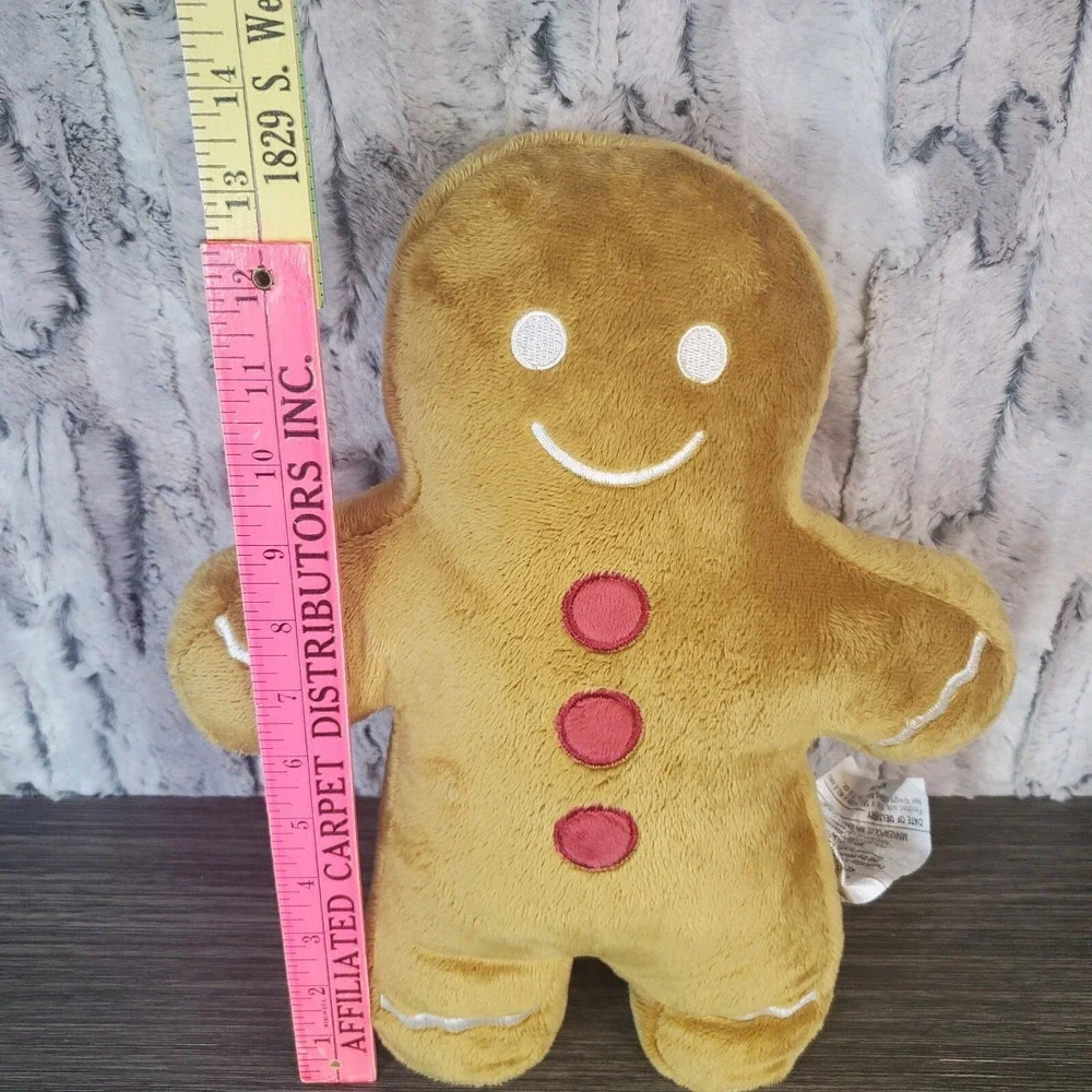 Large Christmas Gingerbread Man Cookie Shaped Pillow 14‎ Plush Holiday Decor